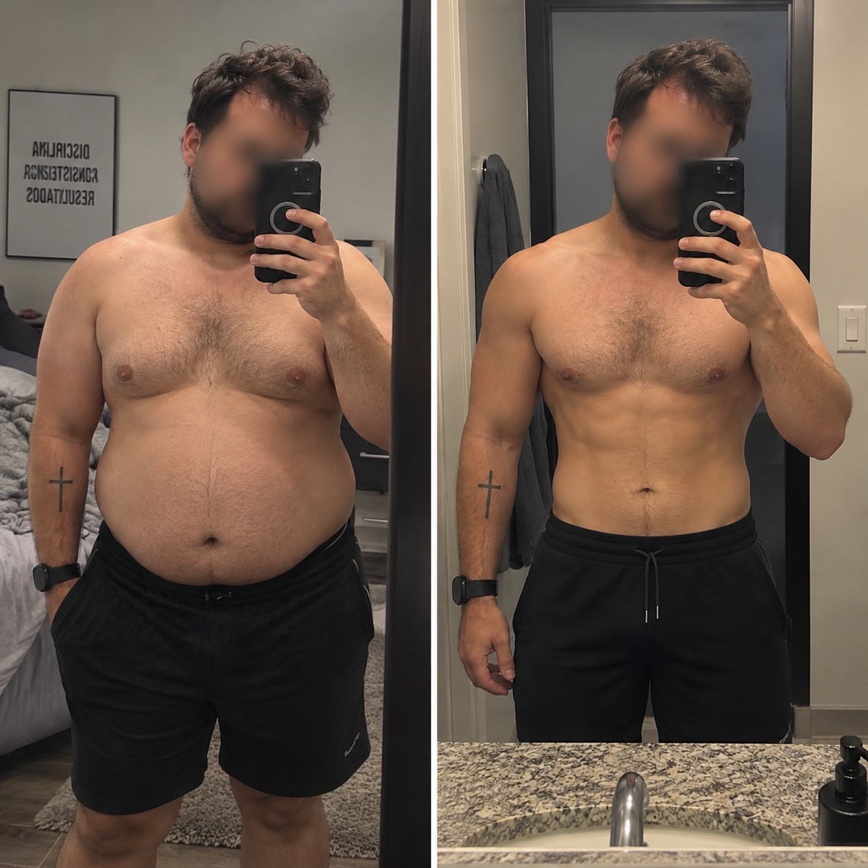 Transformación de Ricardo P.: antes y después